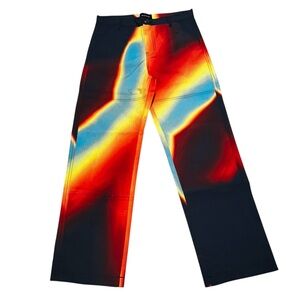 Black scale mens Thermo painters pants Vibrant Multicolor red navy size 30 small